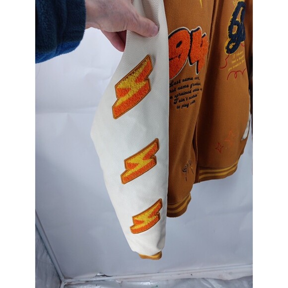 Bleecker & Mercer Jacket Men’s Medium Black Embroidered Varsity Streetwear - Picture 2 of 9